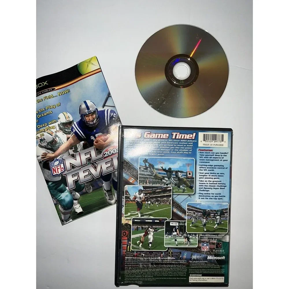 NFL Fever 2003 (Microsoft Xbox, 2002) Complete With Manual